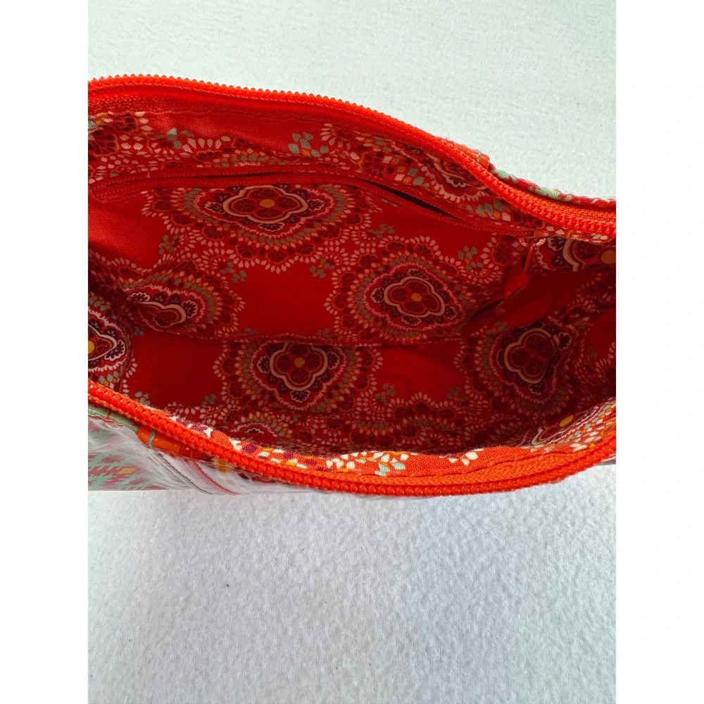 Y2K Retro Vera Bradley Women Small Frill Hobo‎ Bag Red Bow Geometric Laminated